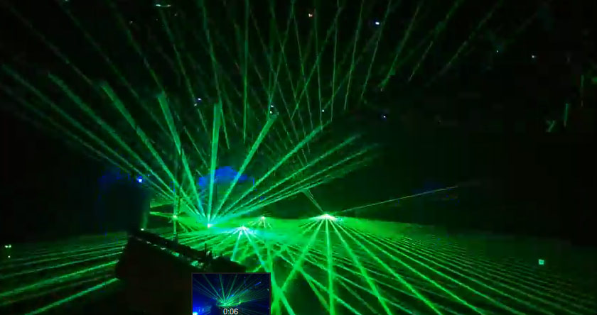 Array of Green Laser light Show