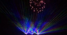 Firework show with lasers, crazy fireworks