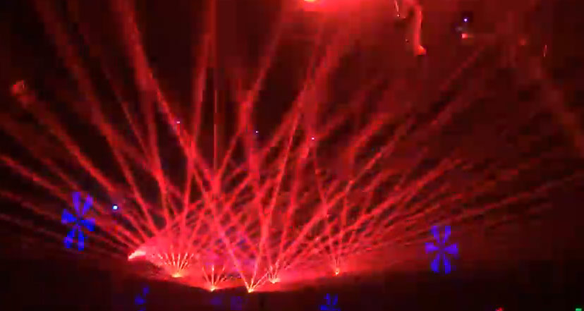 Red laser light show